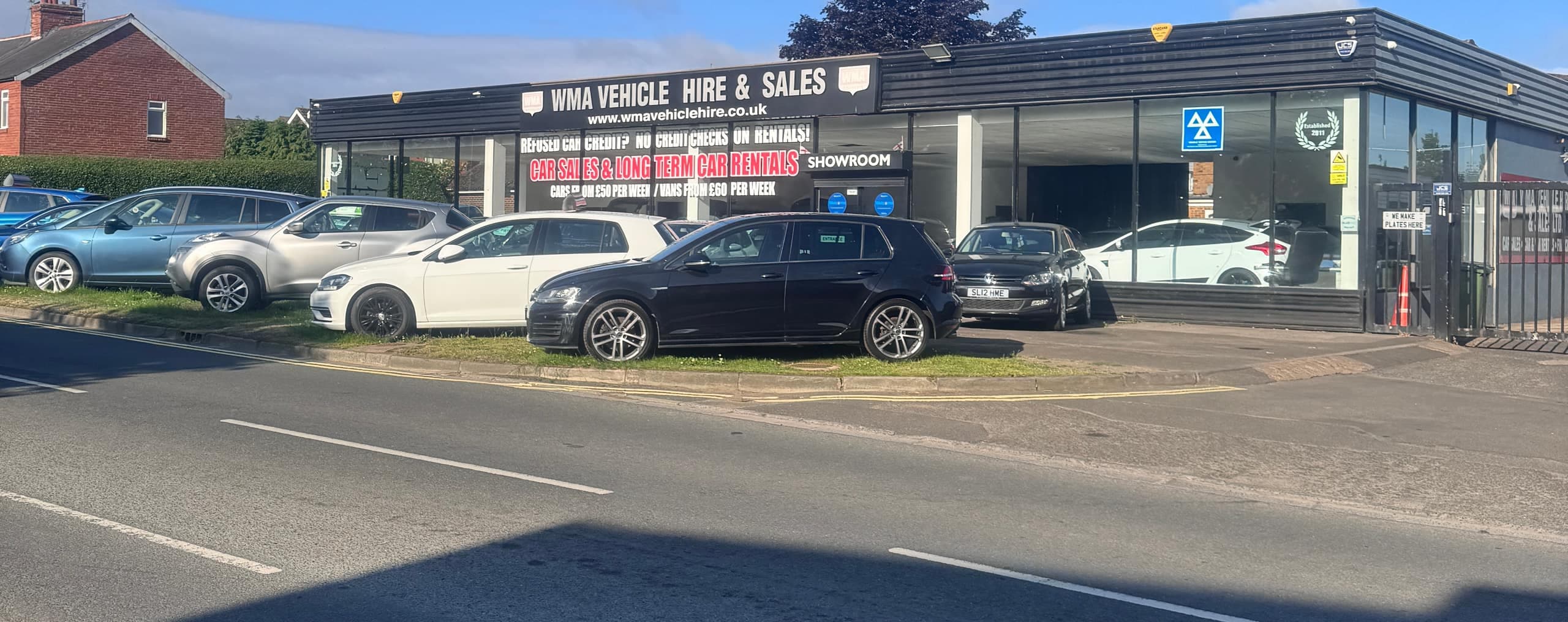 The WMA Motors dealership on Glebe Road, Bedlington