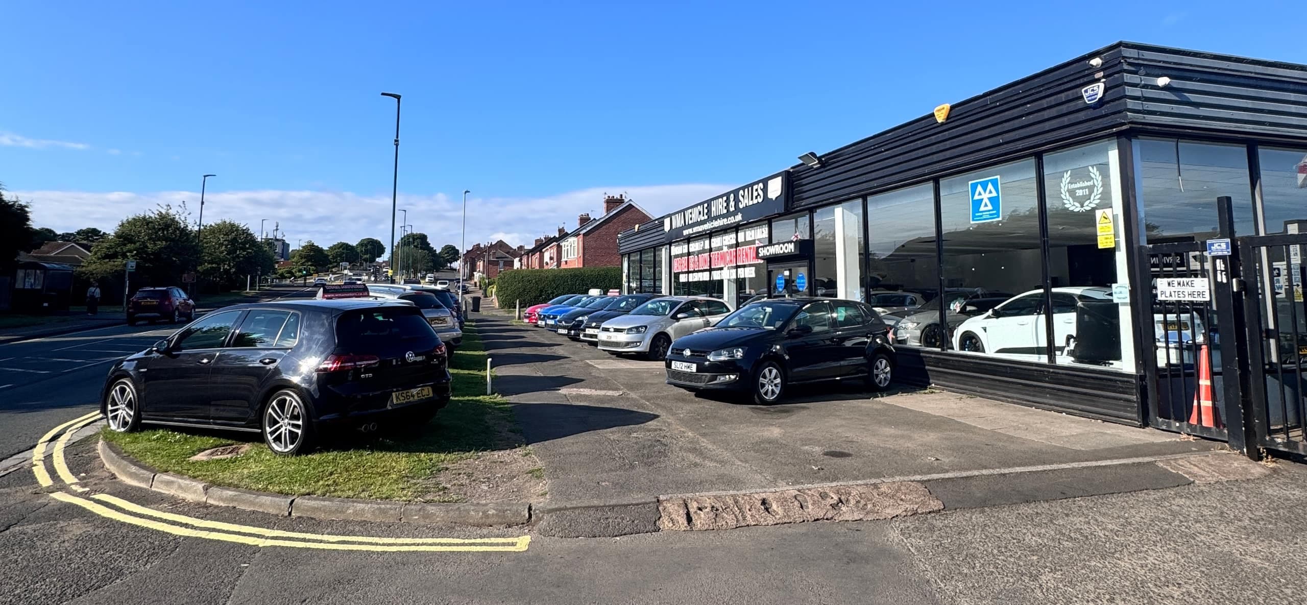 The entrance to the WMA Motors showroom in Bedlington